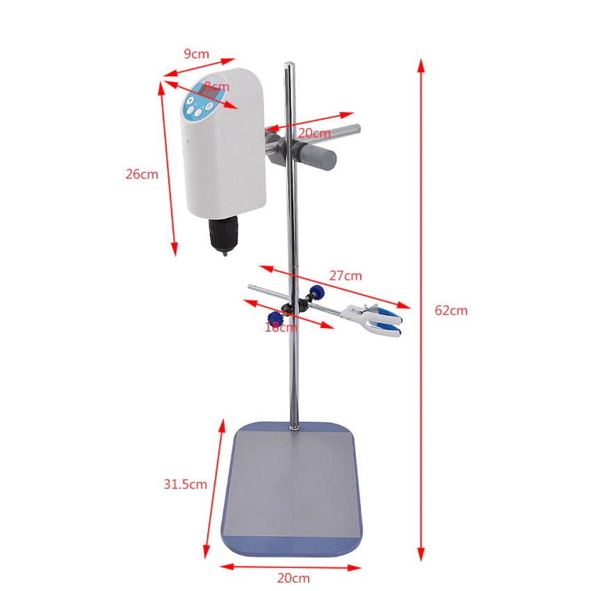 kích thước máy khuấy thí nghiệm mix-d01