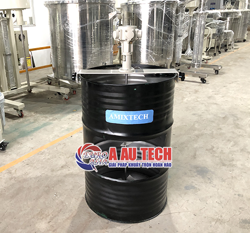 máy khuấy khí nén gá thùng phuy