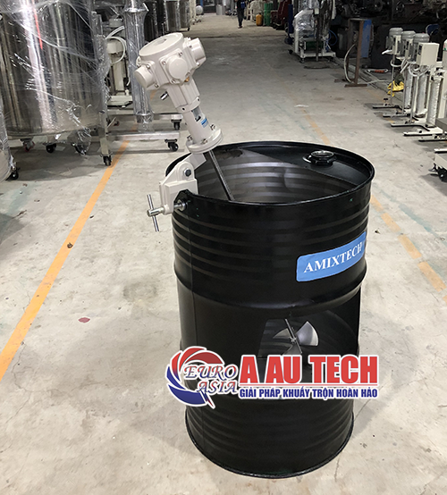 máy khuấy khí nén kẹp phuy 200 lít