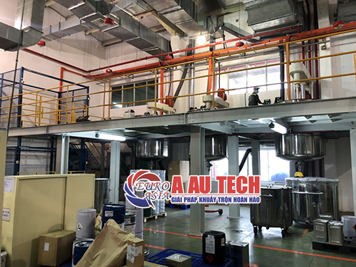 hệ thống máy khuấy sơn dầu phòng nổ 2000 lít