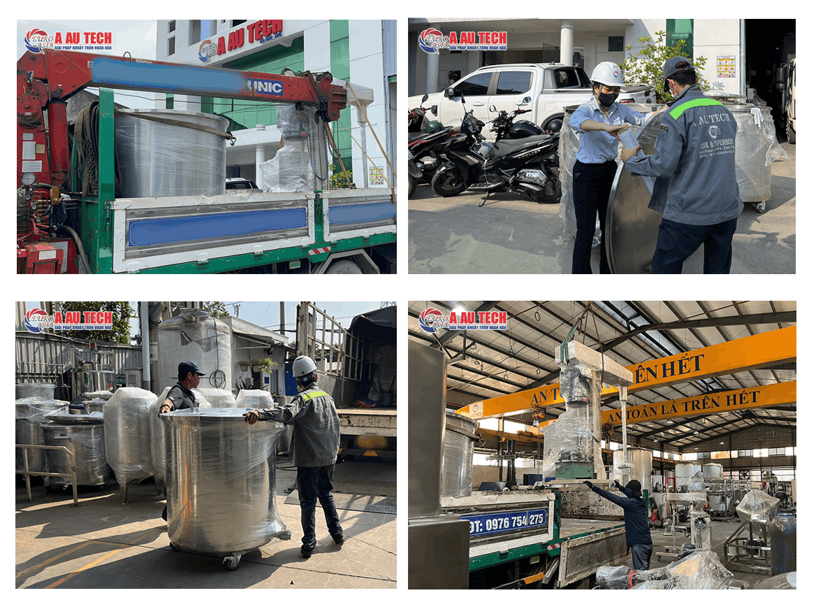 giao hàng máy khuấy sơn