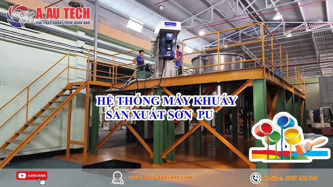máy khuấy sơn lắp trên sàn thao tác