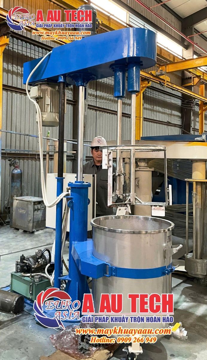 máy khuấy sơn chống thấm 2 trục 200 lít