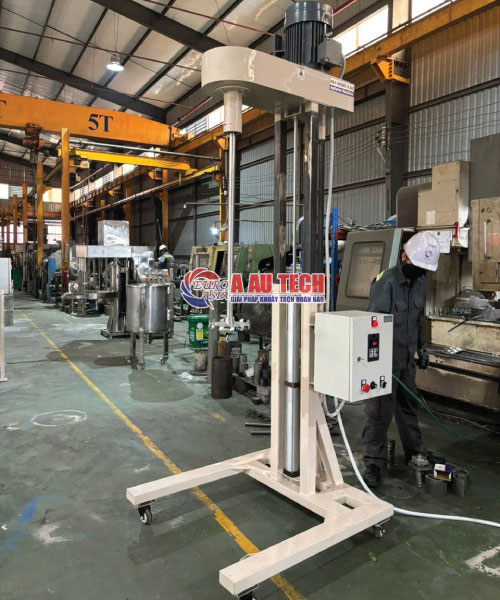 Máy khuấy sơn 200 lít nâng hạ khí nén