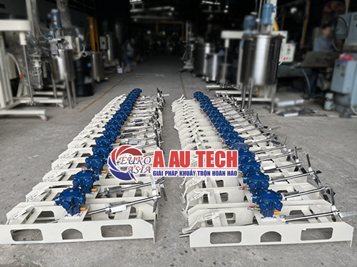 máy khuấy khí nén gá thùng ibc