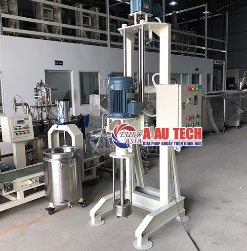 máy nghiền rổ nâng hạ bằng vít me 50kg