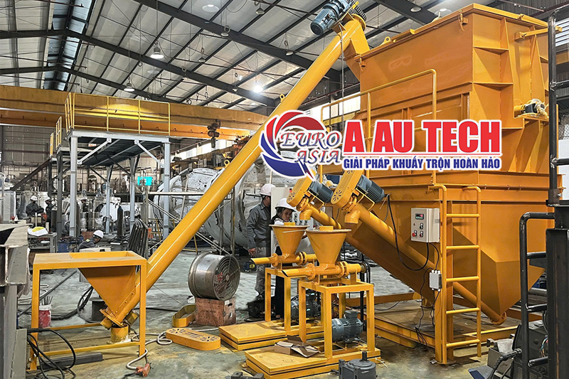 máy trộn bột trét 2 tầng 2 tấn