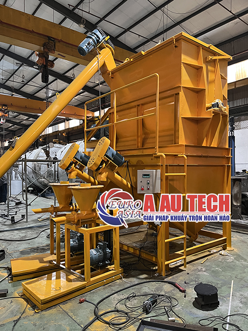 máy trộn bột trét 2 tầng