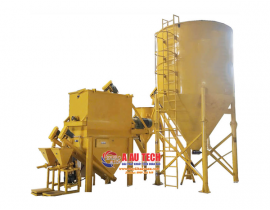 MÁY TRỘN BỘT TRÉT KÈM SILO CHỨA