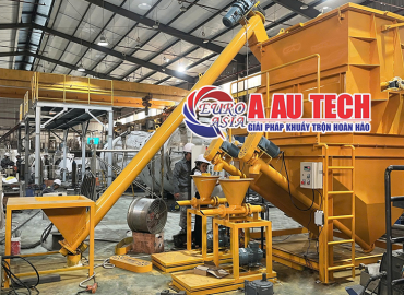 Máy trộn bột trét 2 tầng 2 tấn bao tự may-Giải pháp trộn bột tự động hiệu quả